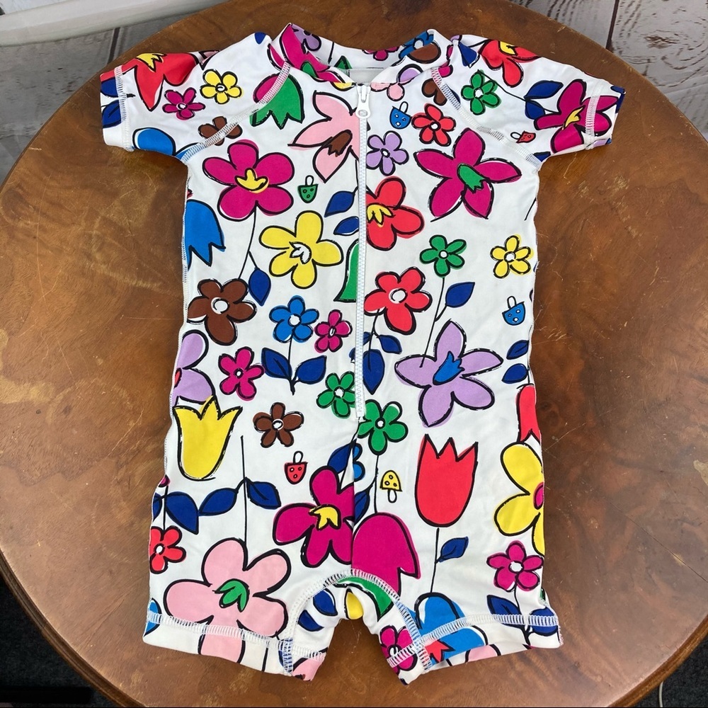 One piece floral rashguard